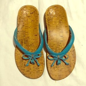 Vionic slip on sandals in turquoise blue